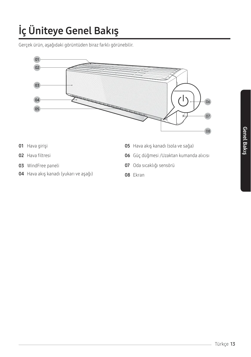 Samsung AI WindFree Premium Siyah Duvar Tipi Split Klima 9000 BTU urun gorseli