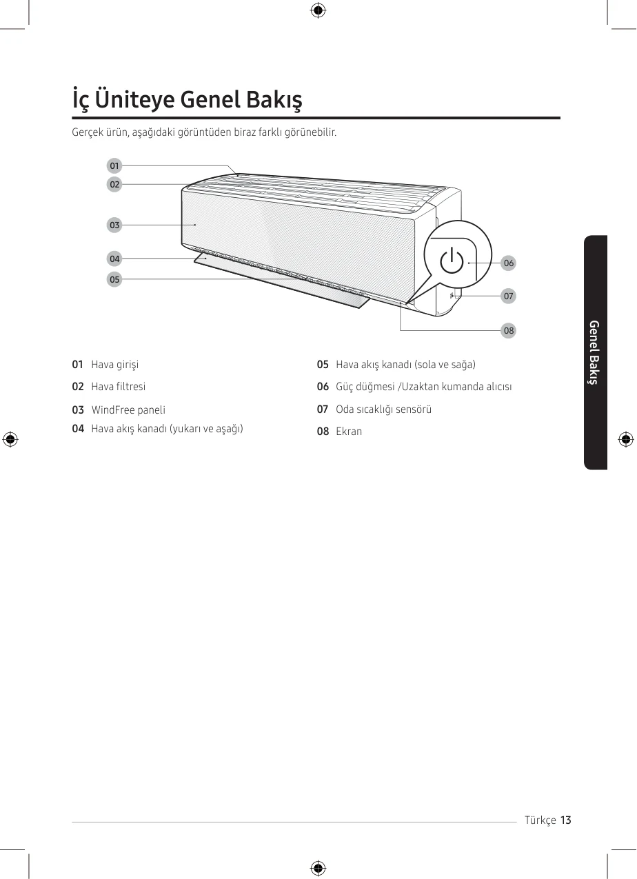 Samsung WindFree Premium Duvar Tipi Split Klima 12000 BTU Wi-Fi urun gorseli